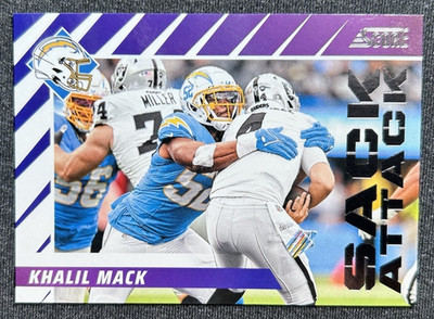 2024 Panini Score Sack Attack Insert Khalil Mack #9 Los Angeles Chargers