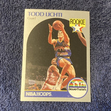 1990-91 NBA Hoops Todd Lichti #98 Denver Nuggets Rookie Base Basketball Card. rookie card picture
