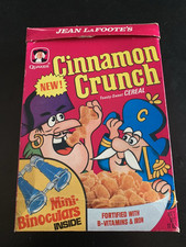 Vintage 1972 Cap'n Crunch Cinnamon Crunch Cereal Box Very Rare NEW Jean LaFoote
