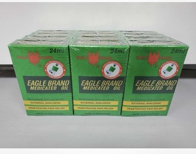 Pack of 12 -Eagle Brand Medicated Oil 24 ml (0.8 Fl Oz) Dau Gio Xanh EXP 04/2027