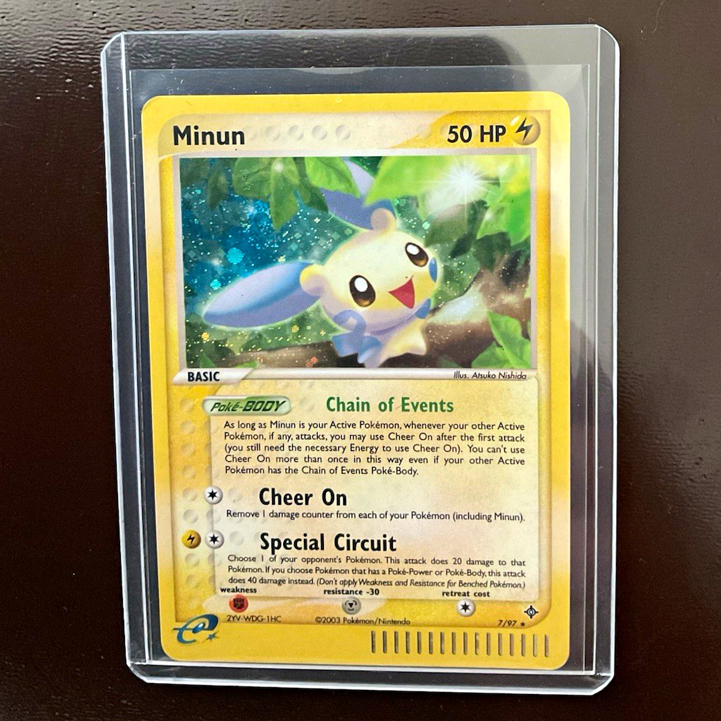Pokemon TCG Minun 7/97 EX Dragon Holo Common Basic 50 HP English 2003
