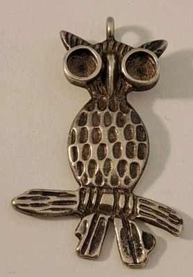 VINTAGE Sterlingsilber MID CENTURY MODERN figural MCM EULE Anhänger 1 5/8'' SCHÖN