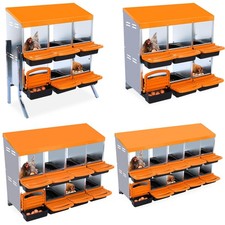 6/8/10-Compartment Chicken Nest Box Roll Away Laying Boxes with Nesting Boxes