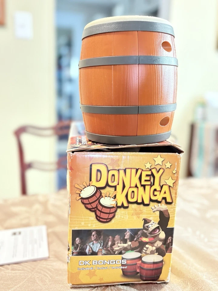 Difícil de encontrar 2003 Nintendo GameCube Donkey Konga DK Bongos - Usado, sin juego, VIENE CON CAJA Foto 2 de 4