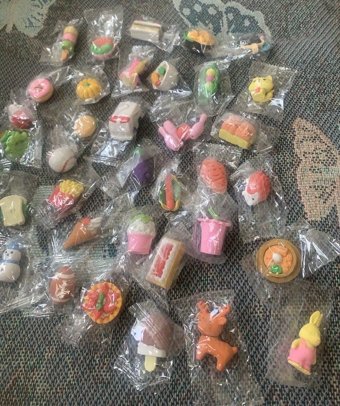 Iwako: Japanese Erasers, Mix Lot of 36 Cute Tiny Animals Food & others New