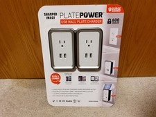 Sharper Image Plate Power USB Wall Plate Char...