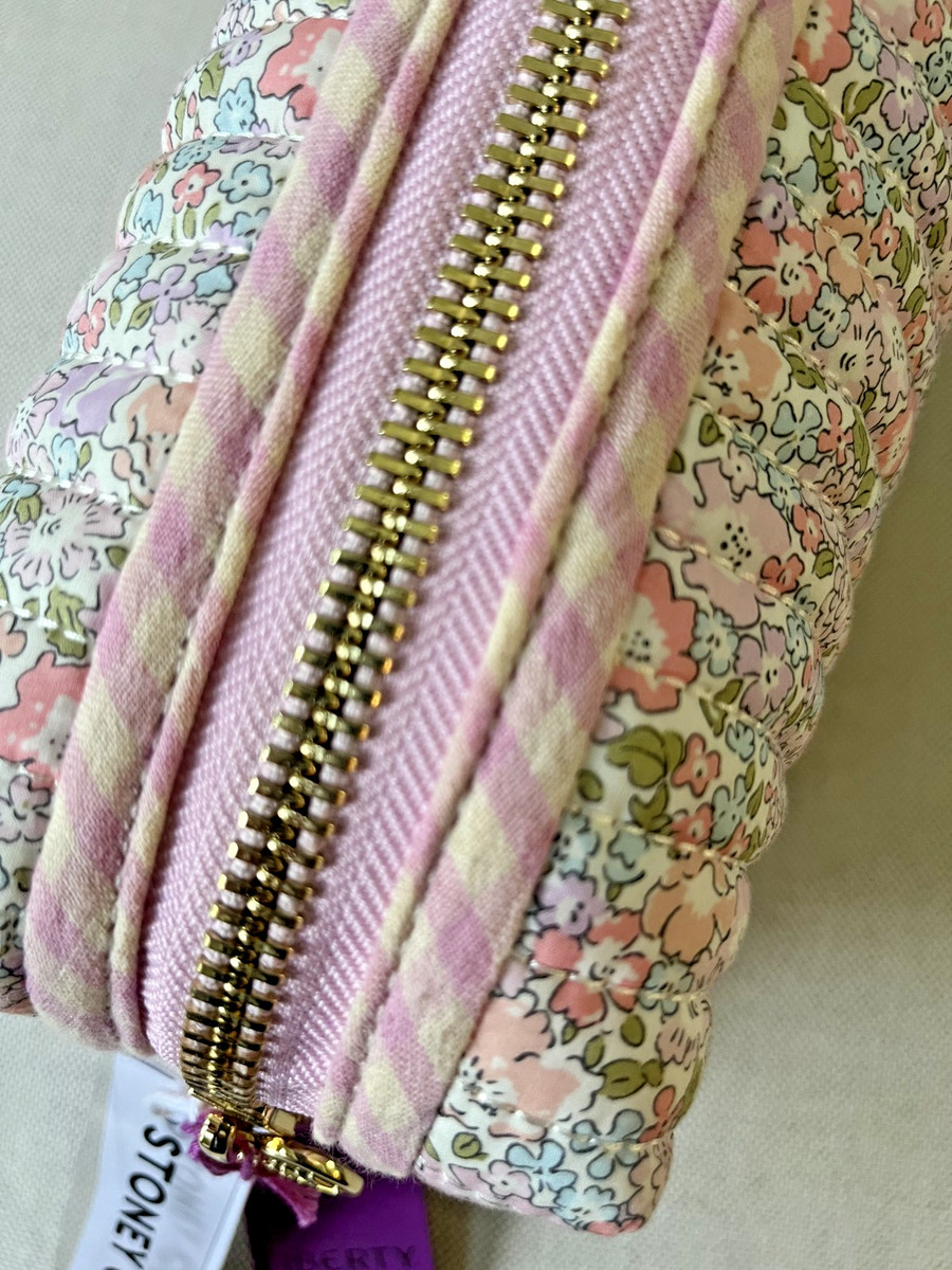Liberty of London x Stoney Clover Lane pink floral quilted Michelle fabric pouch View 4