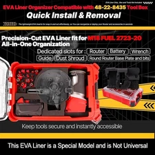 Packout Organizer Insert for Milwaukee M18 Router 2723-20 FUEL Tool Box Liner