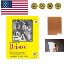 300 Series Bristol Paper Pad, Vellum, Tape Bound, 9x12 inches, 20 Sheets 100l...