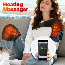 Electric Heated Shoulder & Knee Massager w/ Vibration Therapy Joint Pain Relief