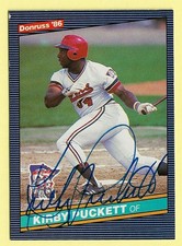 1986 Topps 72 Kirby Puckett  HOF signed (R003)