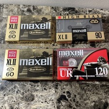 Lot of 4-2Maxell XLII 60 1 90 1 120 High Bias Blank Audio Cassette Tapes -