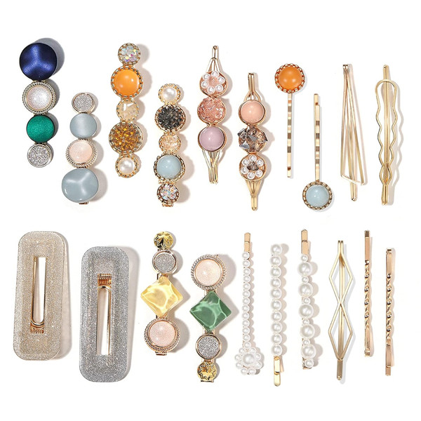 Mehayi 20 StüCk Perlen Acrylharz Haarspangen Marmor Bobby Pins Haar-Accessoires-image