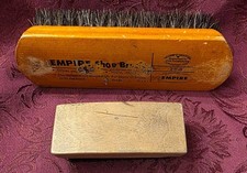 2 Vintage Shoe Brushes 1 Is Empire 25-B 100 Horse Hair 7" 1 Is Unbranded 4 1/4"