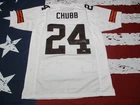 NFL CLEVELAND BROWNS NICK CHUBB SIGNED WHITE JERSEY BECKET AUTHENTICATED HOLOCOA