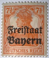 Travelstamps: Germany Bayern OP Stamps 7 1/2 Pfennig Sg 218/Sc # 179 Mint MOGH