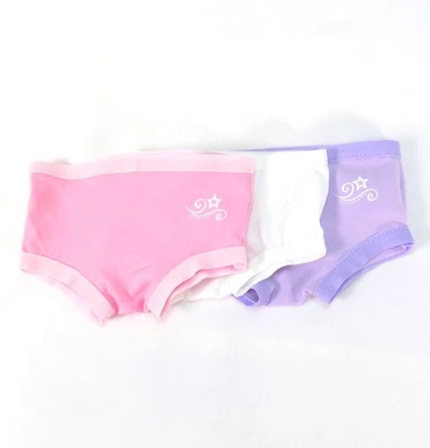 Star Underwear 3 pack Pink White Lavender Fits 18" American Girl Doll Clothing