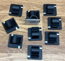 10x BLACK SELF ADHESIVE NYLON CABLE CLIPS SIZE MEDIUM 25mm x 25mm FOR 10mm CABLE