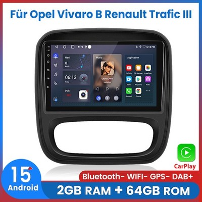 Für Renault Trafic III Opel Vivaro B Carplay Android Auto GPS Navi 2+64GB Radio