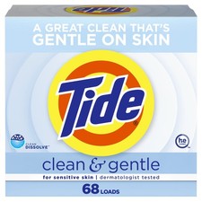 Clean and Gentle Powder Laundry Detergent, Unscented, 77 Oz, 68 Loads