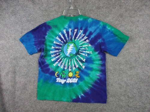 Grateful Dead Liquid Blue Shirt Mens Small 19x22 Tie Dye 2021 Tour Dancing Bear - Picture 4 of 9