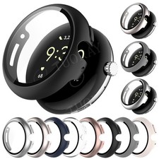 For Google Pixel Watch 4 45mm 41mm All-around Bumper Tempered Glass Cover Case