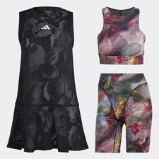 Adidas Melbourne 3-piece Tennis Dress Black Multi color insert Women's Size S