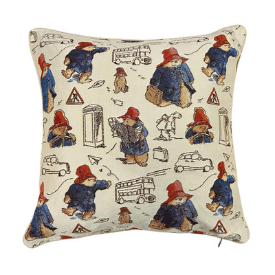 Paddington Bär Kissenbezug Kissen London quadratisch Gobelin gewebt 45 cm x 45 cm