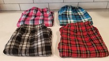 Lot Of 4 Flannel Pajama Pants Bottoms Sleep Lounge Size Med Large Drawstring