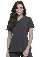 Pewter Cherokee Scrubs Infinity V Neck Top CK865A PWPS - Size XXS