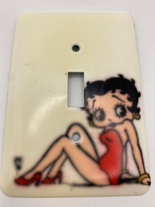 VTG Betty Boop Metal Light Switch Plate Single Toggle 1997 Airbrush Fleischer