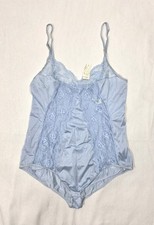 NWT Vtg Henson Kickernick Blue Nylon Lace All-In-One Teddy Large 1970s USA