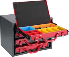 Metal Small Parts Cabinet - Sliding Rack Drawer Bolt Organizer with 4 Removable 