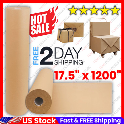 17.5'' x 1200'' Brown Kraft Paper 70gsm Basis Thick Roll Packaging Shipping NEW**