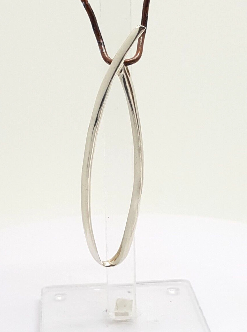 Gorgeous Sparkling Artistic Long Loop Pendant 925… - image 2