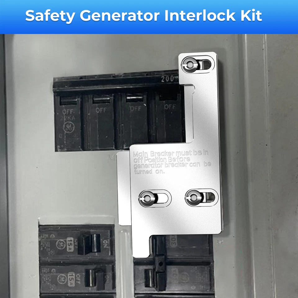 Generator Interlock Kit For GE Siemens ITE Murry 150 or 200 Amp Main Panel