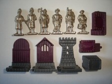METAL FIGURINES SET - SWISS GUARD SOLDIERS CHROME - KINDER SURPRISE MINIATURES