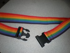 NEW Vintage 70s 80s Rainbow X Wide Canvas Belt strap Adjustable Gay Pride LGBTQ