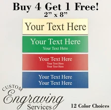 NAME PLATE OFFICE DESK DOOR STALL PLATE (2"X8") SIGN PLAQUE - BUY 4 GET 1 FREE!!