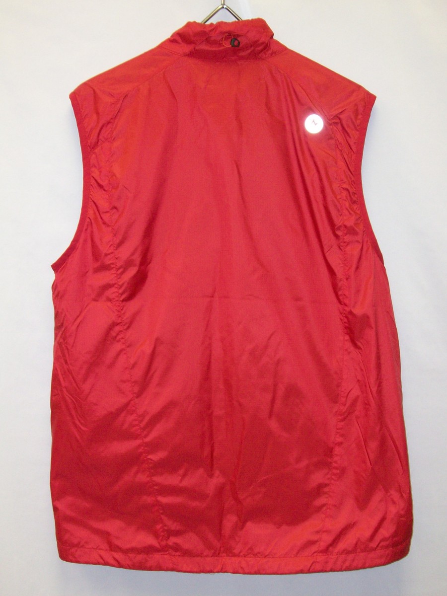 Marmot Stride Vest #50670 W/ DriClime $90 Zippered Pockets Red