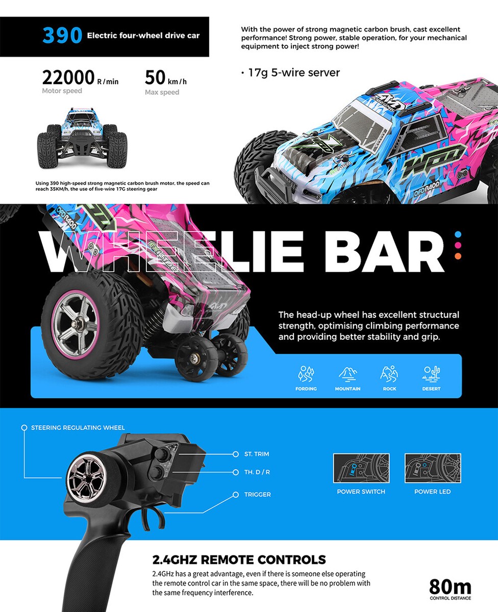 WLTOYS 204006 RC Monster Car 1/20 Brushed 4WD 2.4G 50km/h