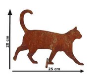 Dekofigur Katze Gehend Im Rost Design, Rostfigur FüR Den Garten, Gartendeko, ..