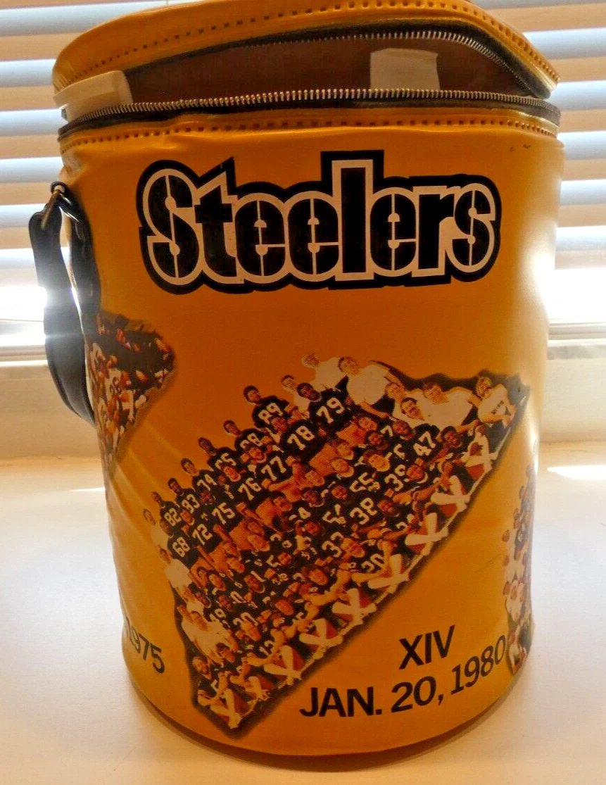 1980's - PITTSBURGH STEELERS - Super Bowl - Vinyl Beverage COOLER - 12" Tall