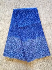 Blue African Lace/Wedding Lace/ Tulle Lace/ French Lace Fabric sold by 5 Yards