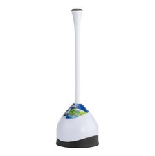 Hideaway Toilet Plunger with Caddy, White, 19.5in