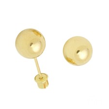 6mm 14K Yellow Gold Ball Stud Earrings