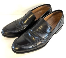 Vintage Mens Leather Loafers Johnston & Murphy  9.5M Black Signature 15-7061