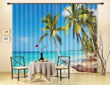 Straight Palm template 3D Curtains Blockout Photo Printing Curtains Drape Fabric