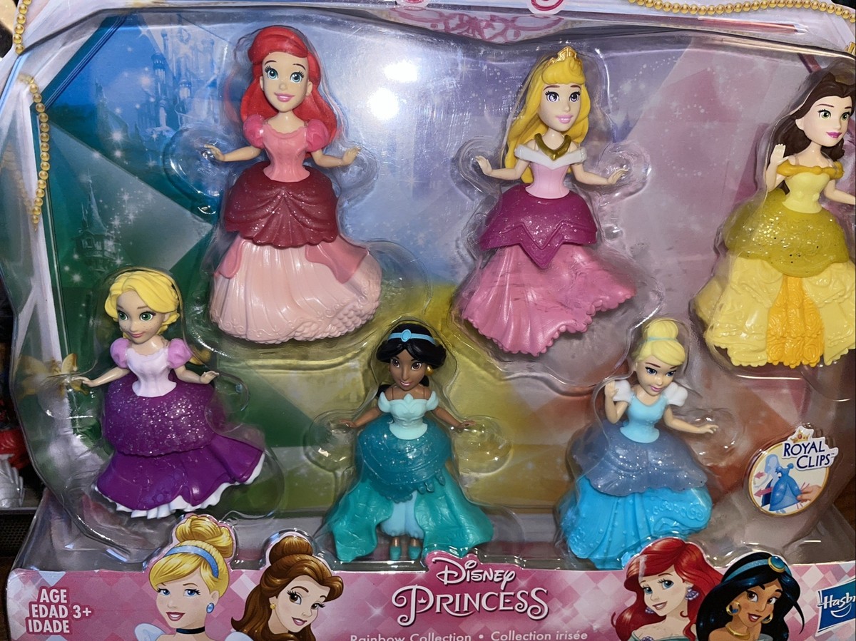 Disney Princess Dolls, Set of 6 with 6 Royal Clips Fashions, One