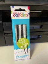 Amscan Birthday Candles 18ct.  7" long Black & White Cake Decoration New